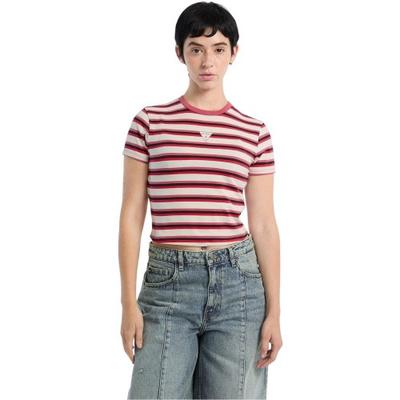 Guess Womens/Ladies Striped Fitted Crop T-Shirt