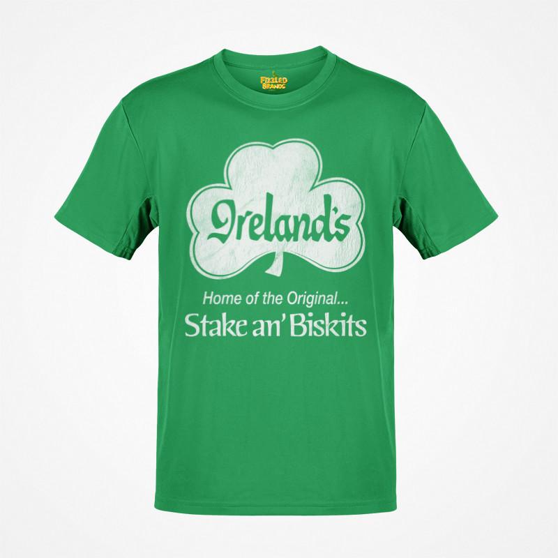 Irelands Home of the Original Stake an Biskits Restaurant T-shirt