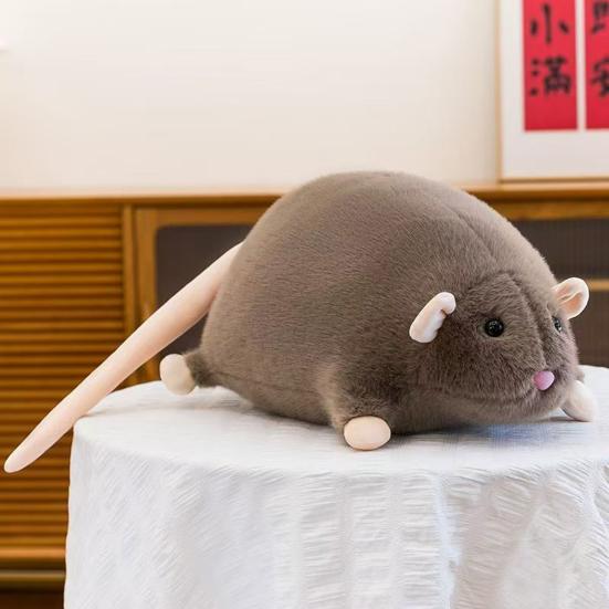 Plysjrotte Kosedyr Prankeleke Plysj Kreativ Gave Myk Kosete Realistisk Mus til Bursdag Gagg