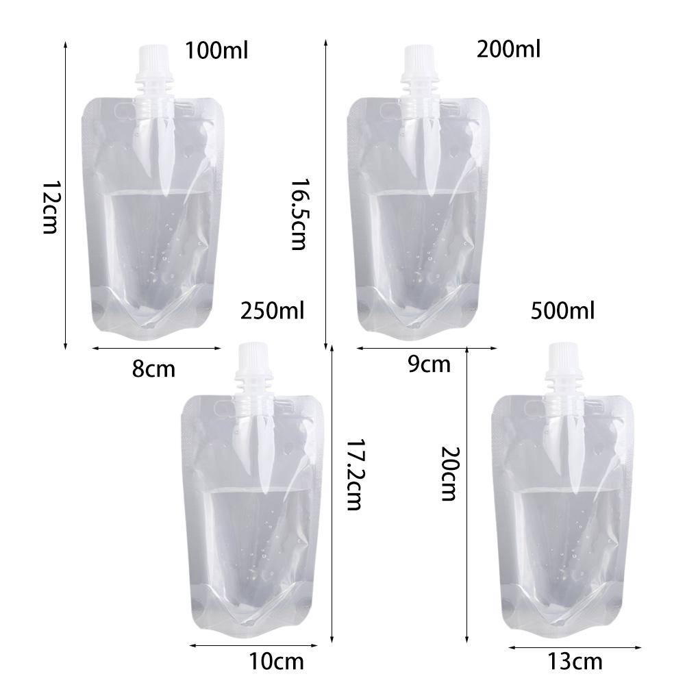 Travel Party Leak Proof Refillable Plastic Juice Pouches Liquid Containers Drink Pouch Soybean Milk