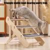 Wooden Pet Stairs Ramp Cats Convertible Slope Scratching Board Foldable Non-Slip 3 Steps Portable Pet Ladder for Senior Dogs Cats Injured Pets