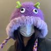Cloth Accessories Cartoon Plush Hat Knitting Ear Protection Hat Cute Kawaii Funny Hat  Boy