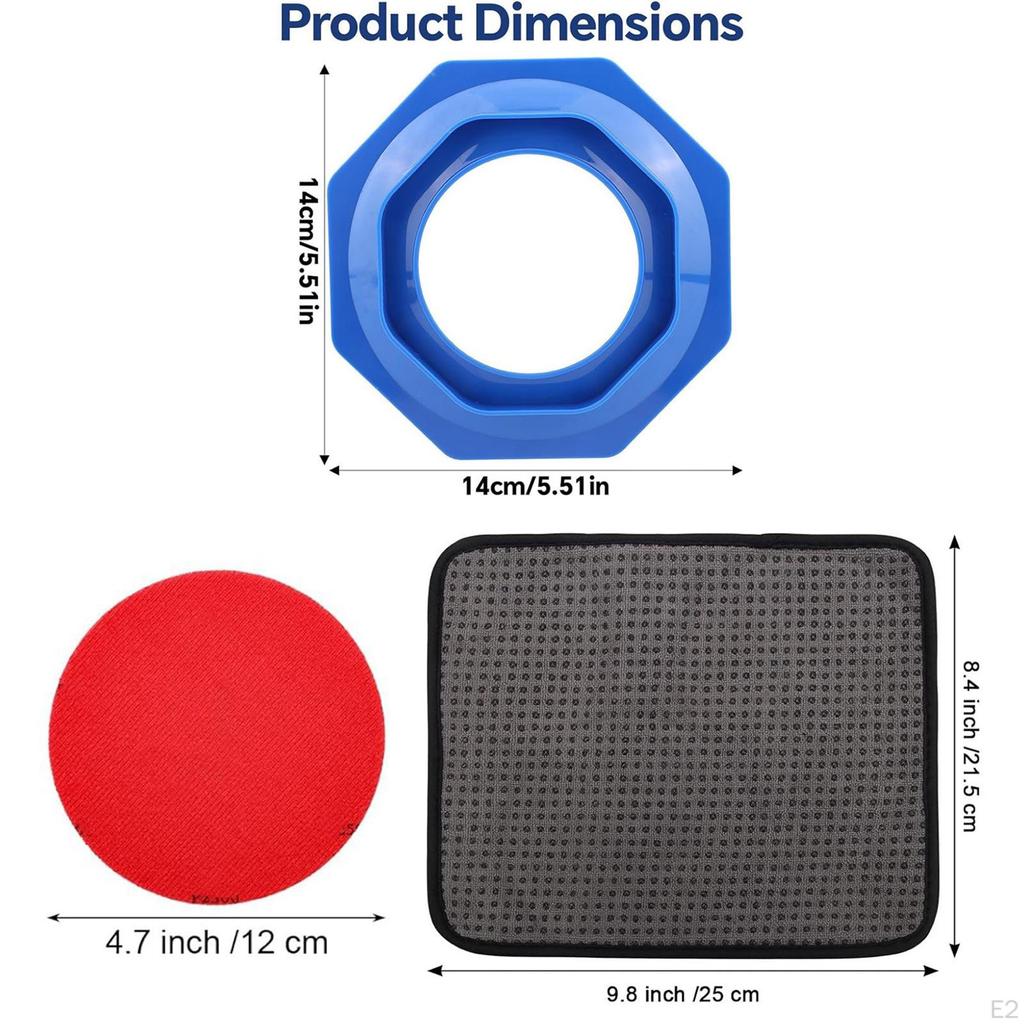 Sanding Pads Cup Set Maintenance Tool with Towel Holder Display Accessory Resurfacing Polishing