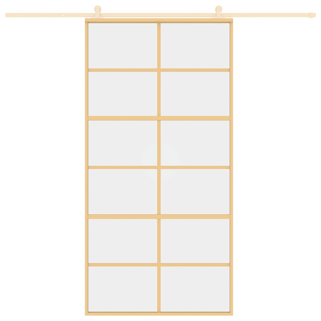 Vidaxl Sliding Door, Gold, 102.5X205 Cm, Transparent ESG Glass