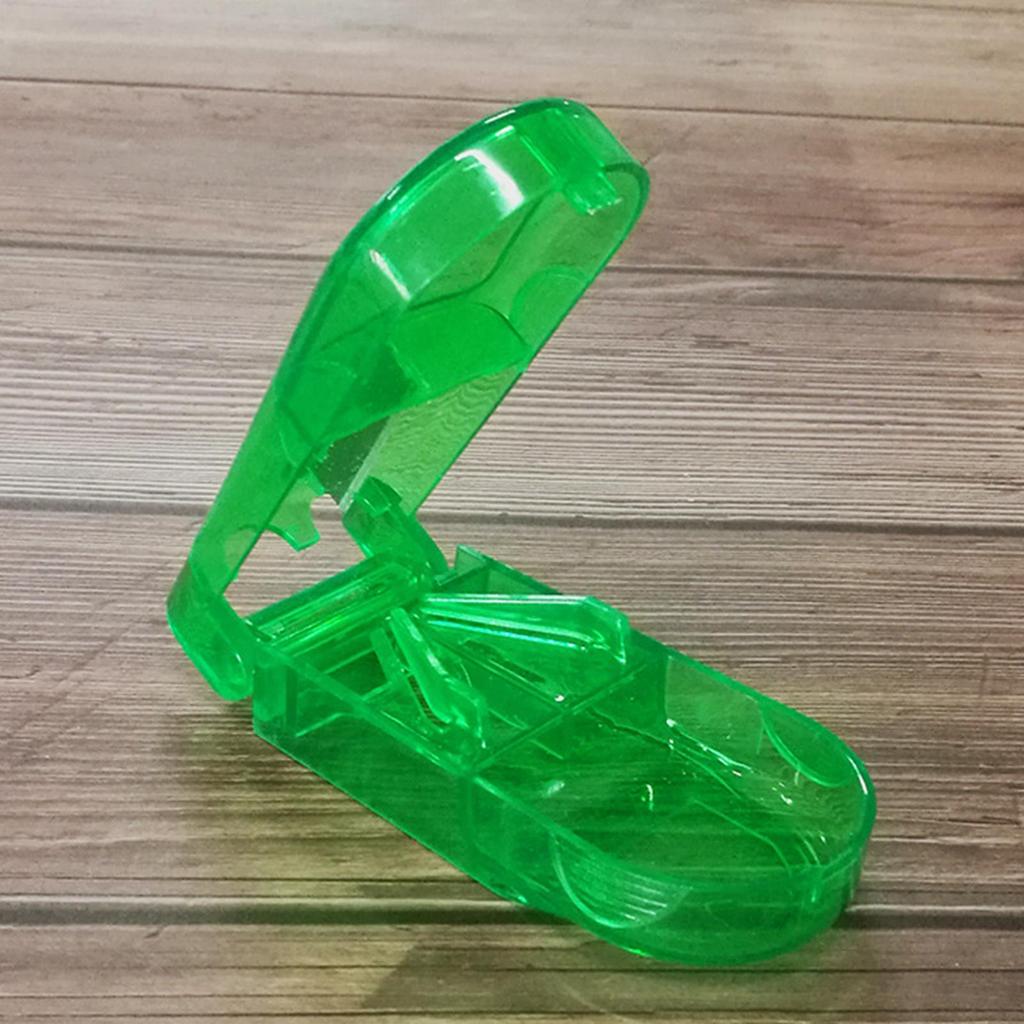 Small Pill Divider with Cutting Blade Travel Multiple Pill Dispenser Portable Medicine Tablet Pills Cutters for Seniors