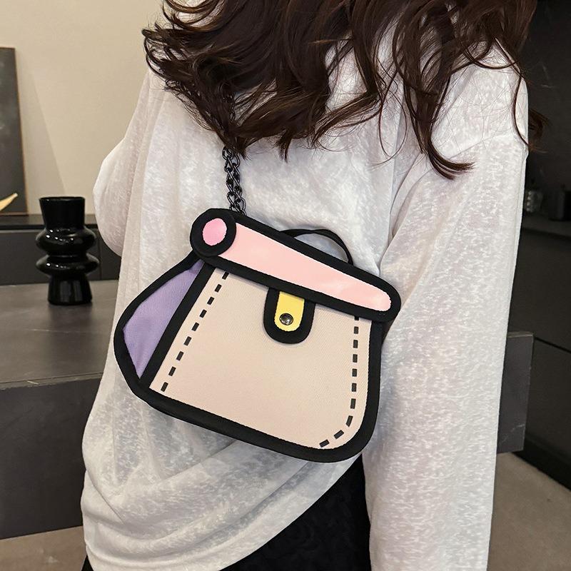 Women's Carto Niche Small Square Bag 2026 Summer New Style Shoulder Bump Bag Commuting Crossbody with Lg Chain