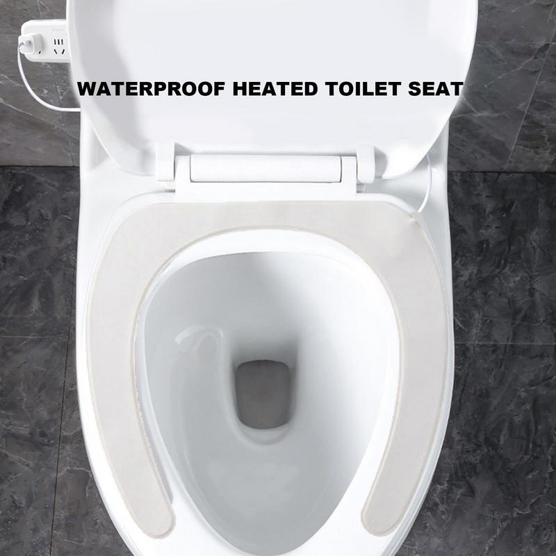 Warm Toilet Seat Cover Pad Heating Toilet Seat Cushion Heating PadWaterproof Washable Bathroom Seat Cover Pad with Self-Adhesive