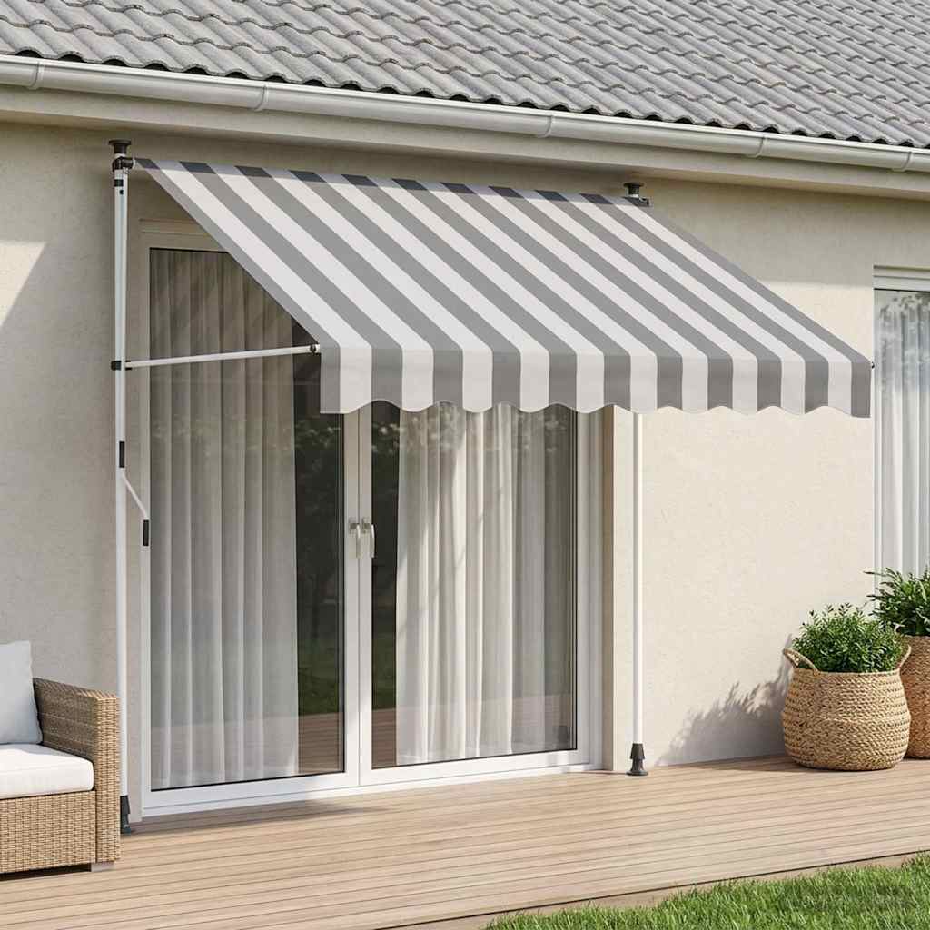 Manual Retractable Awning Anthracite and White 300 Cm