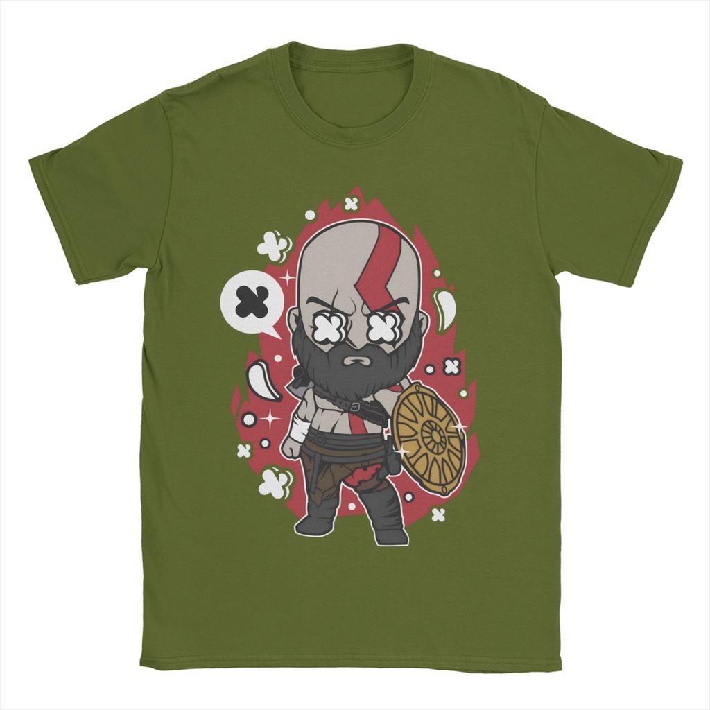 Humor Cartoon Kratos God of War TShirt Unisex Women Crew Neck 100 Cotton T Shirt Short Sleeve Tee Shirt New Arrival Tops