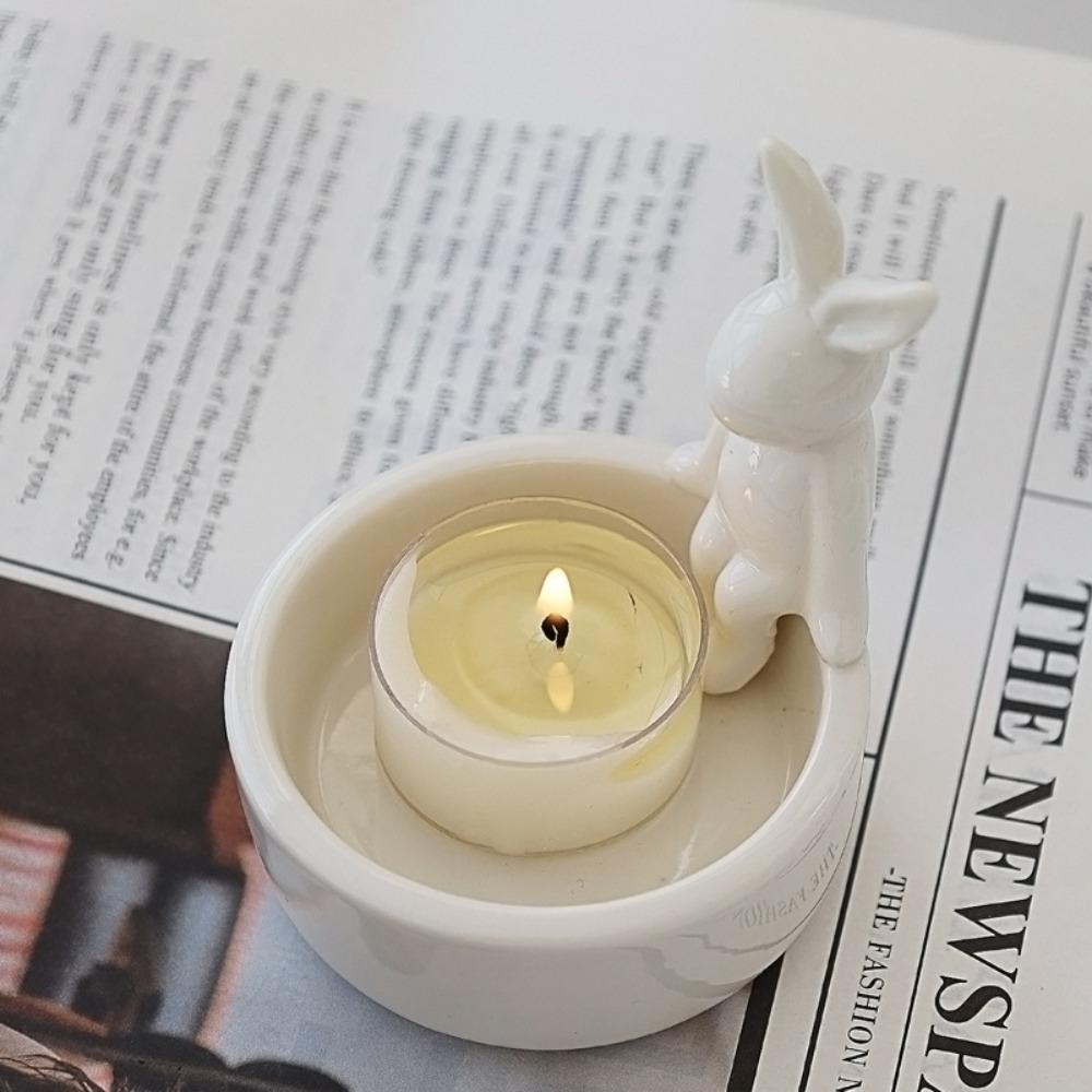 Ceramic Cartoon Animal Candle Holder Nordic Style Desktop Candelabrum Tealight Holder Home Decor