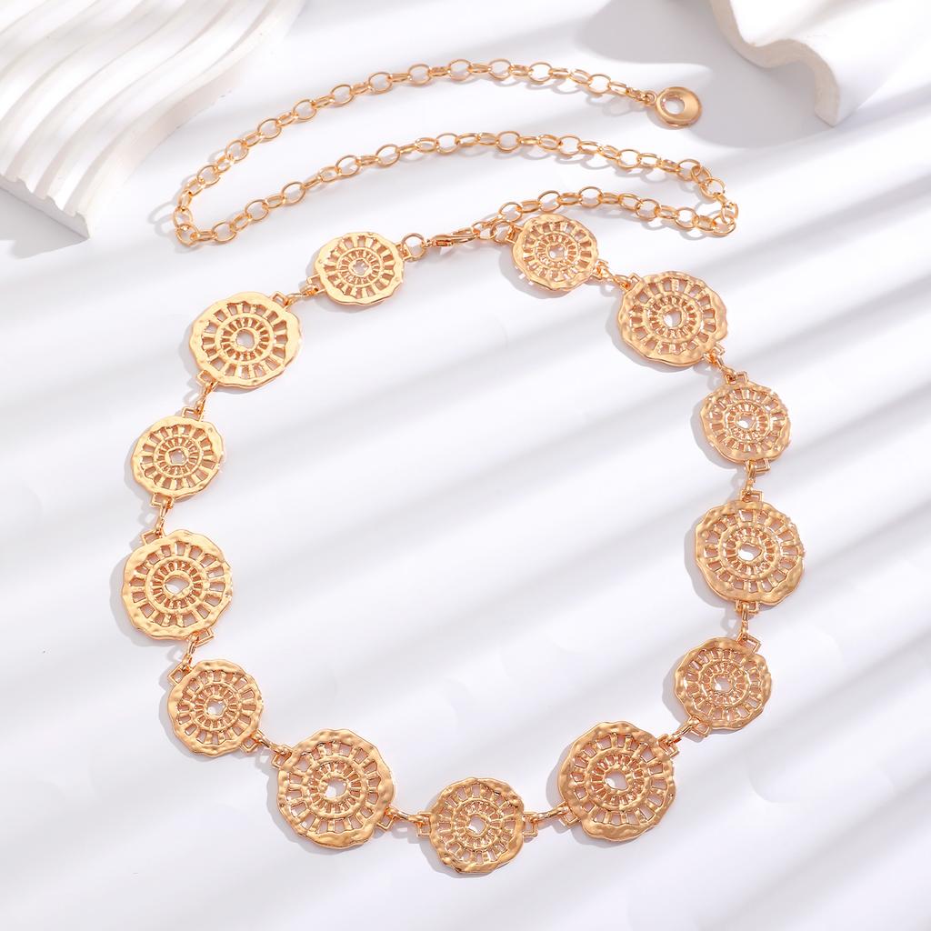 Retro Geometric Fringe Coin Waist Chain For Women Fashion Decorative Belly Dance Dress Ethnic Style Belt