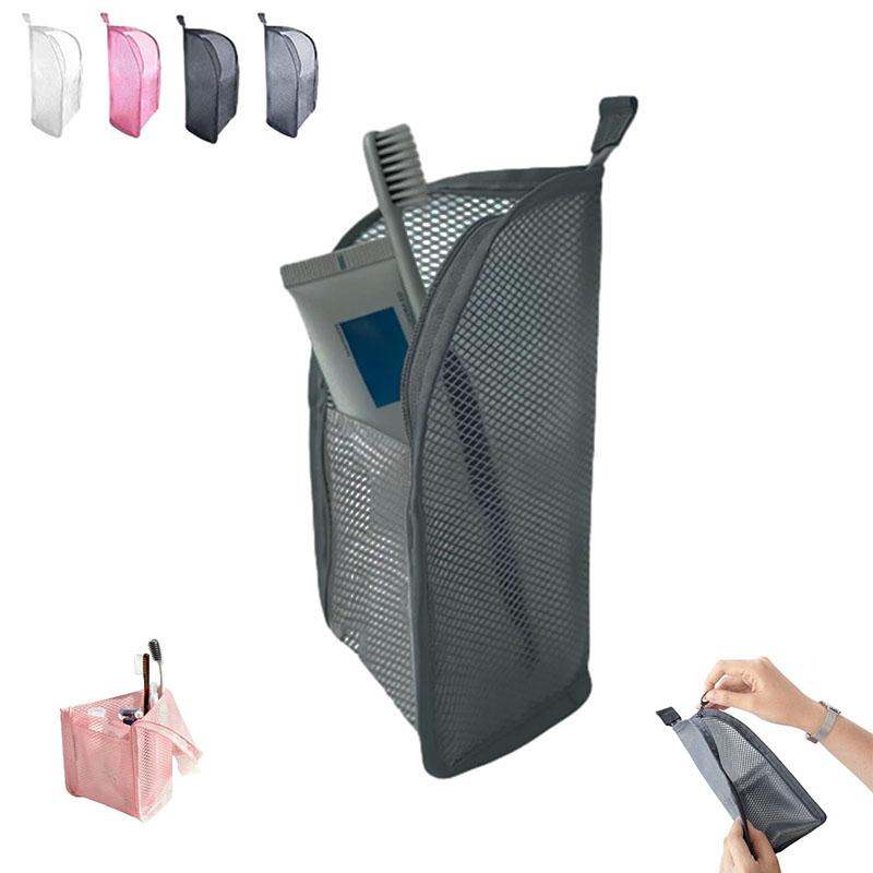 

Standing Toiletry Bag Portable Lightweight Travel Toiletry Bag Eva Mesh Large Capacity Makeup Bag Waterproof Organizer For Daily S чорний