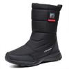 Men's Winter Warm Snow Boots Water Resistant Zipper Faux Fur Lining Mid Calf Ankle Booties Non-Slip Outdoor Walking Hiking Work Boots Shoes for Men