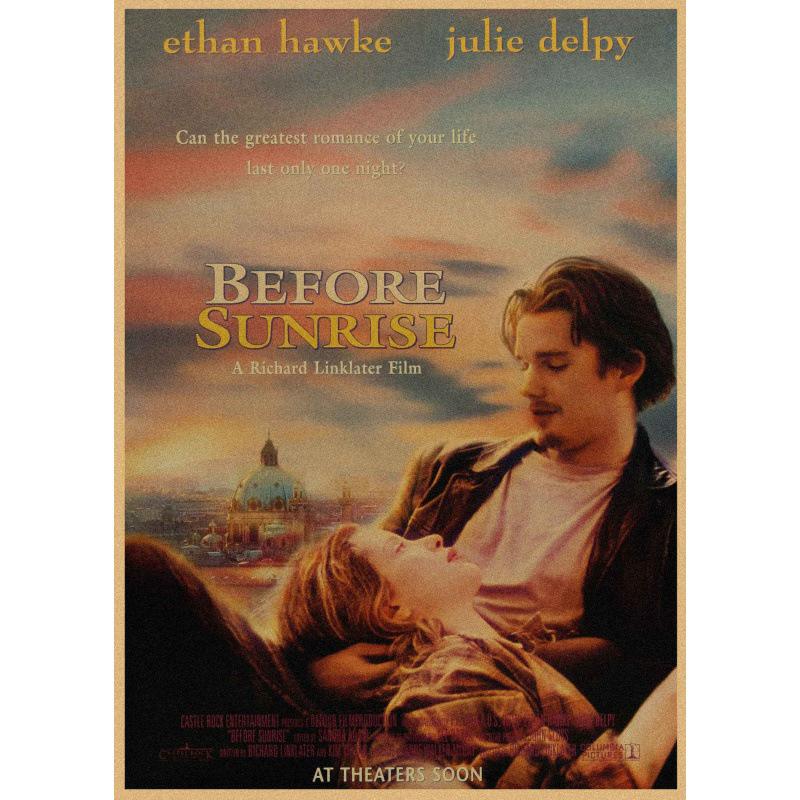 Vintage Before Sunrise Movie Poster Kraft Paper Wall Art White card paper (non-adhesive) 30*42 cm