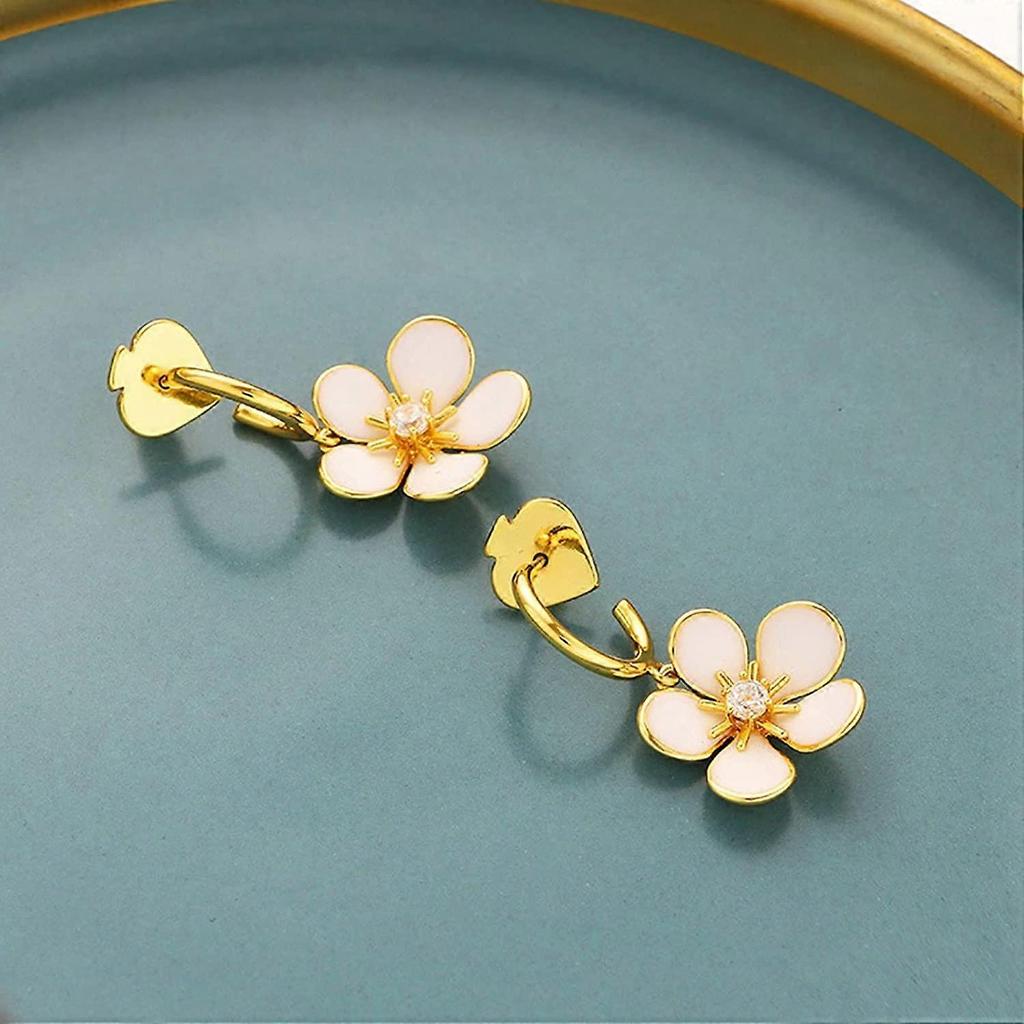 2023 New Elegant Flower Drop Earrings Simple Fashion Dangle Earrings Temperament Earrings Jewelry Birthday Mother's Day Valentines Day Gift for Women 