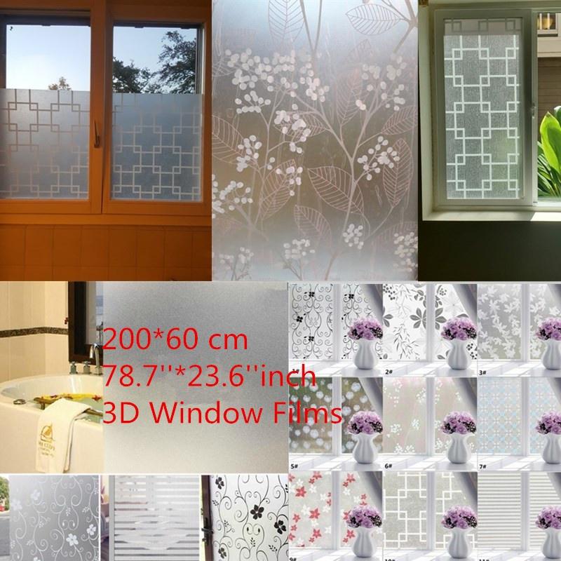 Buy PVC Waterproof Frosted Opaque Privacy Glass Window Films Bathroom Decor Windows Shower Glass ...