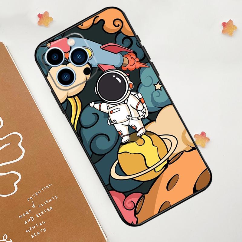 Cute galaxy Astronaut Phone Case For iPhone 17 Pro Max 14 11 15 16 Pro Max 13 12 mini 16 Plus 16e 17 Air Funda