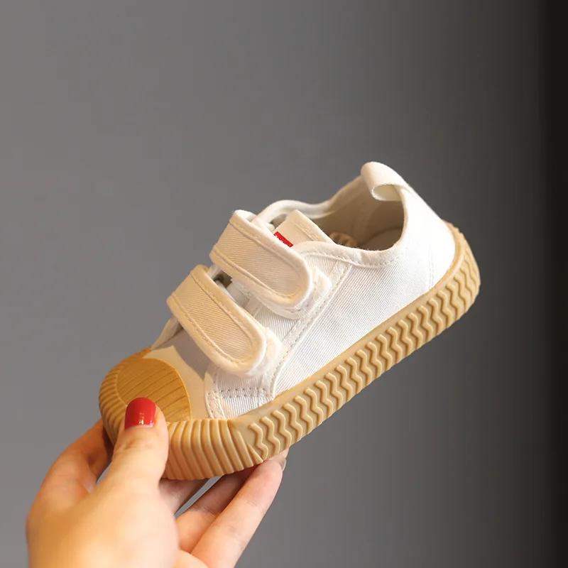 Candy Color Low Top Children Canvas Shoes Casual Sneakers for Toddler Boys Girls Kids Breathable Walking Shoes 22 белый