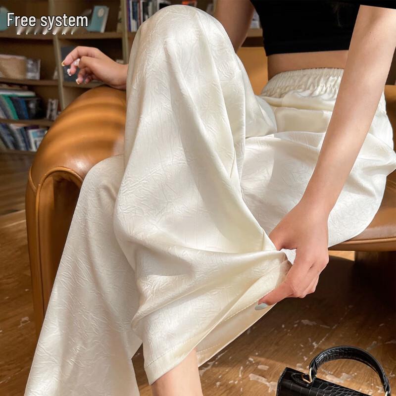 Women's Summer Acetate Satin Wide-Leg Pants
