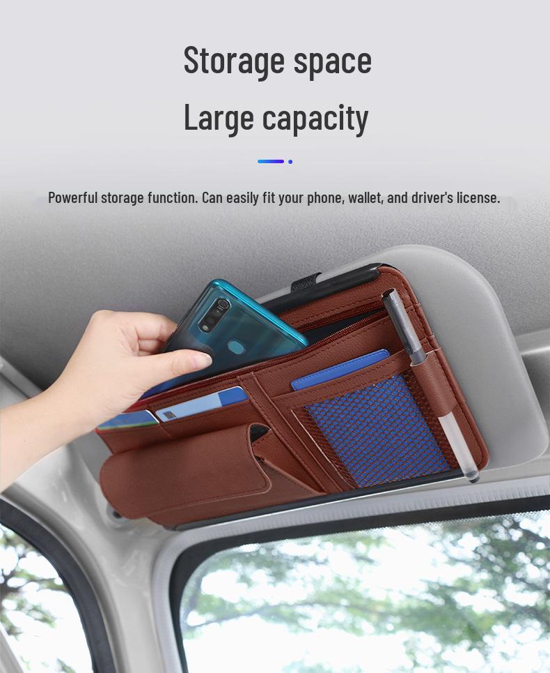 Car Sunshade Glasses, Document & Card Holder Storage Bag