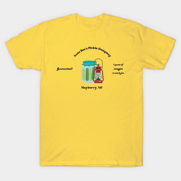 

Men Black Print T-shirt Aunt Bee S Pickle Company No-Cut Transfer Paper Print Cotton Tshirt 4XL