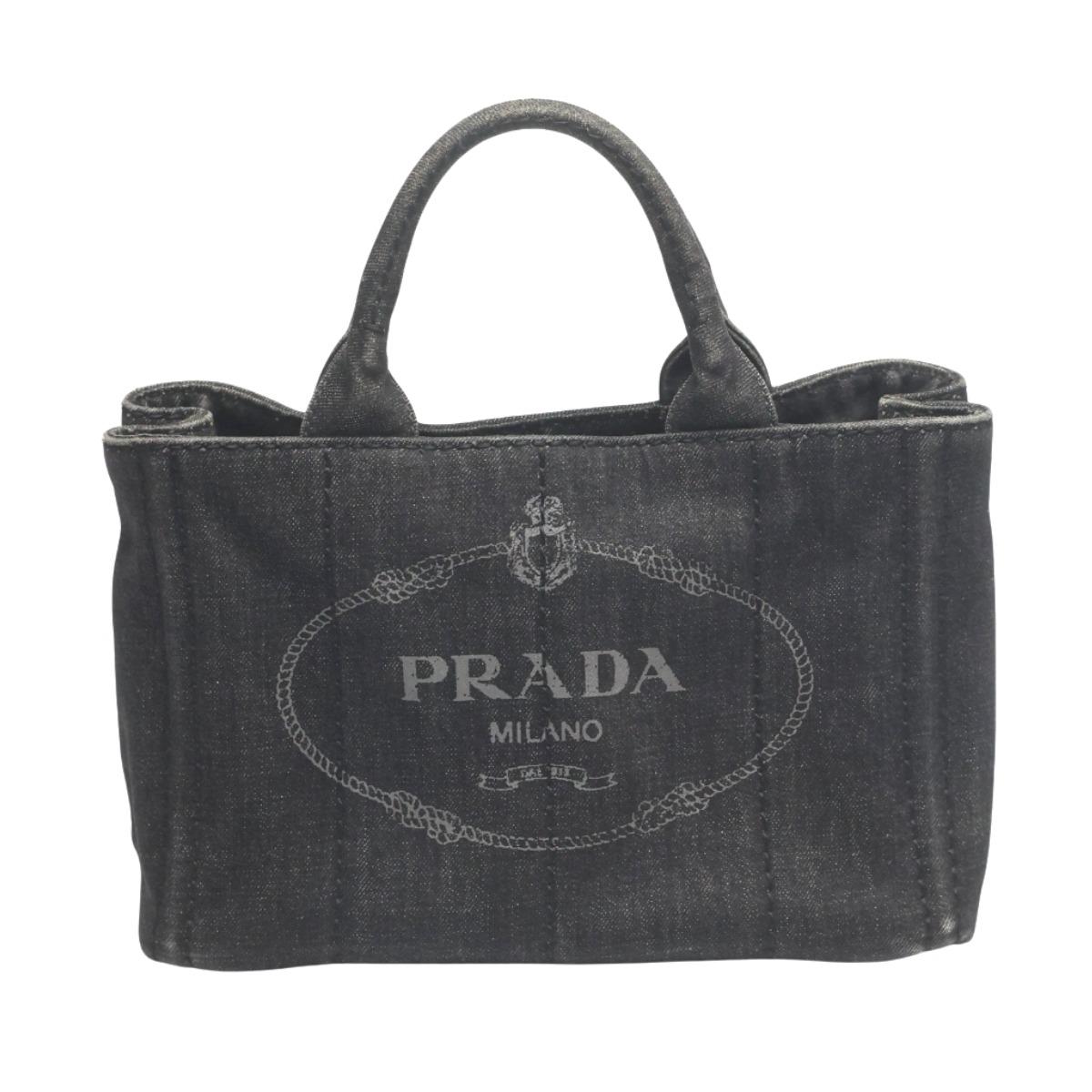 

PRADA denim Canapa Tote Bag denim black Women B2439G Used
