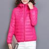 Chaqueta Plumífero Ultraligera para Mujer con Capucha Invierno Chaquetas de Plumón de Pato para Mujer Parka de Manga Larga Slim con Cremallera Abrigos