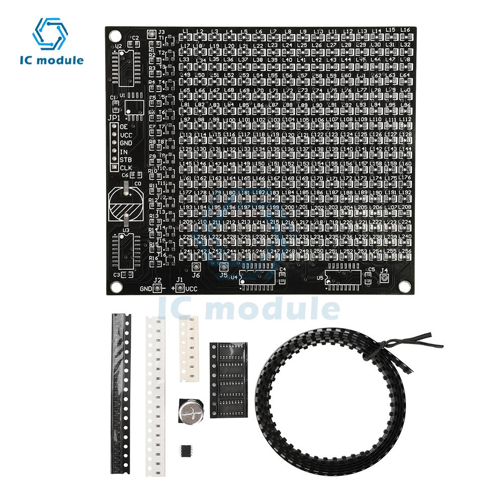 64LED/256LED Red Display LED SMD Dot Matrix Advertising Screen Welding Practice Kit Fun DIY Electronic Kit Soldering Practice