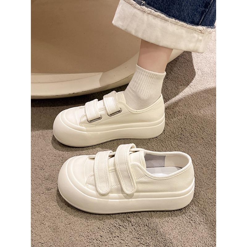 Canvas Mary Jane single shoes women's new spring and summer platform heightening fashion versatile big head Velcro small leather shoes