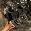 Womens Water Diamond Sports Shoes Crystal Suede Luxury Designer Casual Shoes Thick Soled Non Slip Vulcanized Shoes  Mujer Comfortable Soft Sole Non Sl