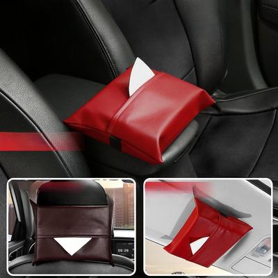 Car Tissue Holder Dispenser Armrest Interior Decor Red Automotive Accessories Vehicle