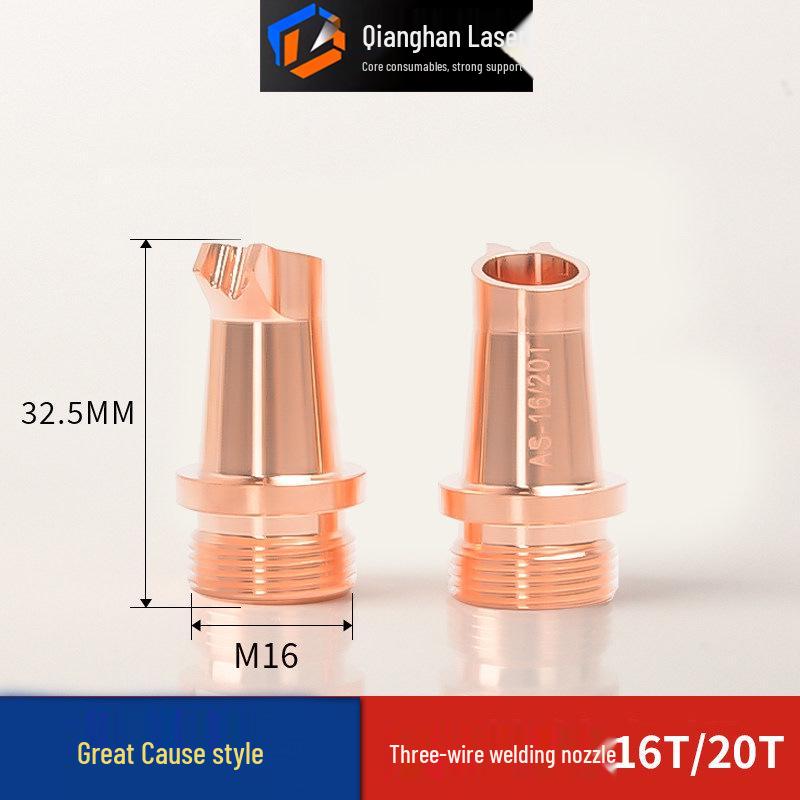 AS12 Dual Wire Feed Laser Welding Nozzle - Sharp Angle Wire Guide for Strong Precision Cutting