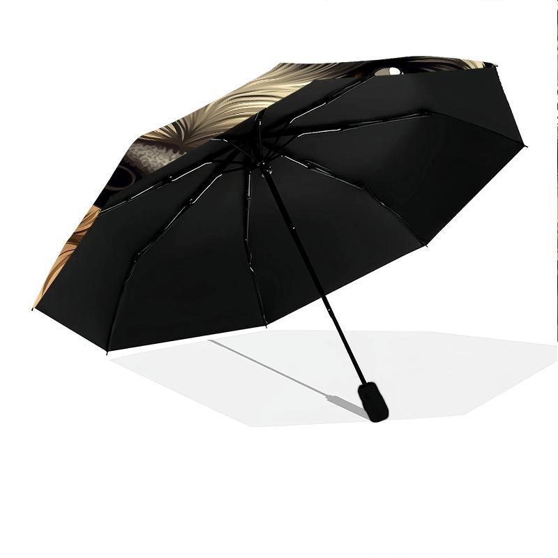 Schnauzer Pattern, Automatic Folding Umbrella, Portable and Foldable Design, 8 Ribs, a Christmas or Birthday Gift.