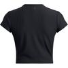 Under Armour Meridian Rib Solid Fashion Versatile Round Neck Short Sleeve T-Shirt Women T-Shirts Black 1386615-001