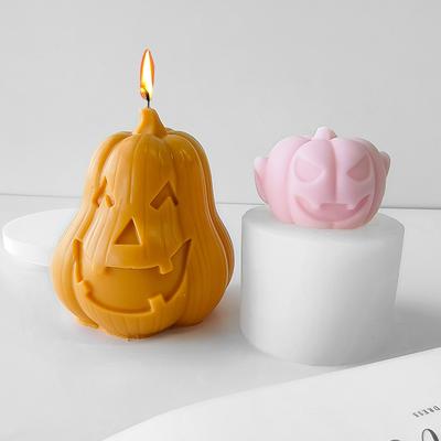 Skull Pumpkin Head Series Silicone Candle Mold DIY Halloween Horror Theme Sculpture Epoxy Plaster Soap Making Tool for Home Gift