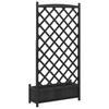 Vidaxl Planter with Trellis, Black, Solid Fir Wood