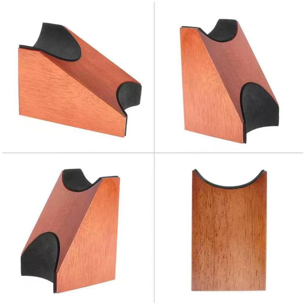 Wooden guitar neck rest with 2 heights and thick padding makes string changes and various maintenance tasks easier.