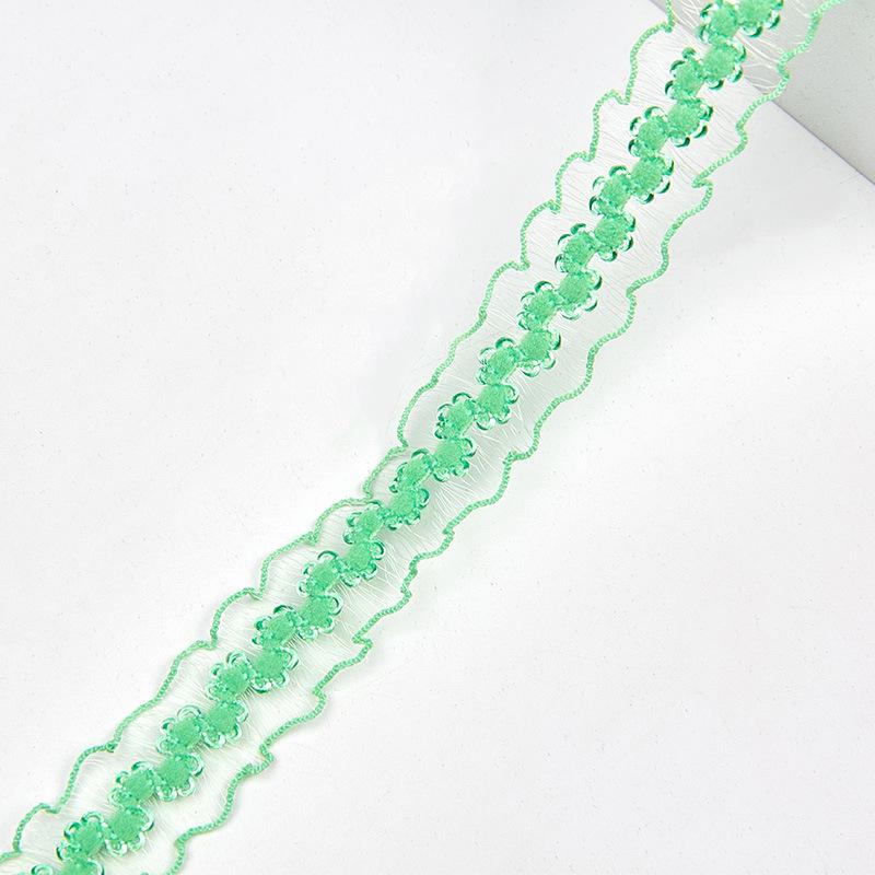 2cm Double-Sided Fish Silk Pleated Elastic Lace Trim for Neckline Decoration