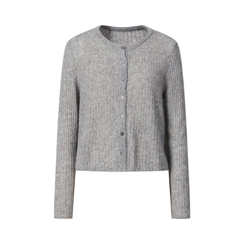 Women's Sequin Merino Wool Knit Cardigan