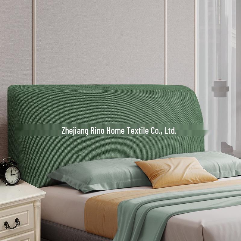 Nordic Style Elastic Bed Head Cover - Full, Removable, Washable, Solid Color, Soft, Dust-Proof Cover