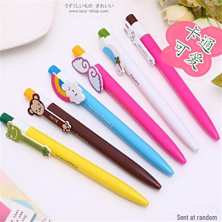 Candy Color Logo Ballpoint Pen - Fresh, Simple Student Medium-Oil Pen