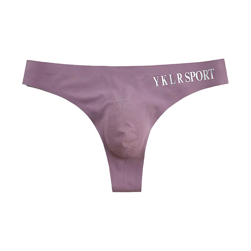 Športové nohavice s písmenami, sexy bezšvové tangá, fitness, nízky pás, pánske tangá, veľkosť L-2XL
