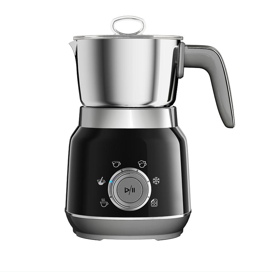 

Электрический прибор для вспенивания молока, Подогреватель молока, Бытовая техника, Двойной нагрев и вспенивание 0.4 л 550 Вт LED, Не содержит BPA, С интеллектуальным контролем температуры чёрный