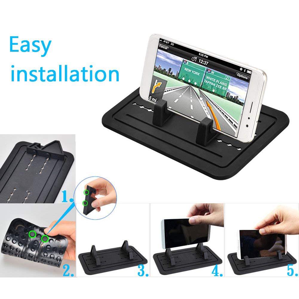 Car Silicone Pads Car Pad Holder Cell Phone Mount Cradle Dock for Smartphones, GPS, Glasses