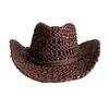 Maiskolbenmaterial Cowboy Western Strohhut Strasssteine mit hochgebogenem Rand Sonnenschutz Cowboyhut Sombrero Cowboy