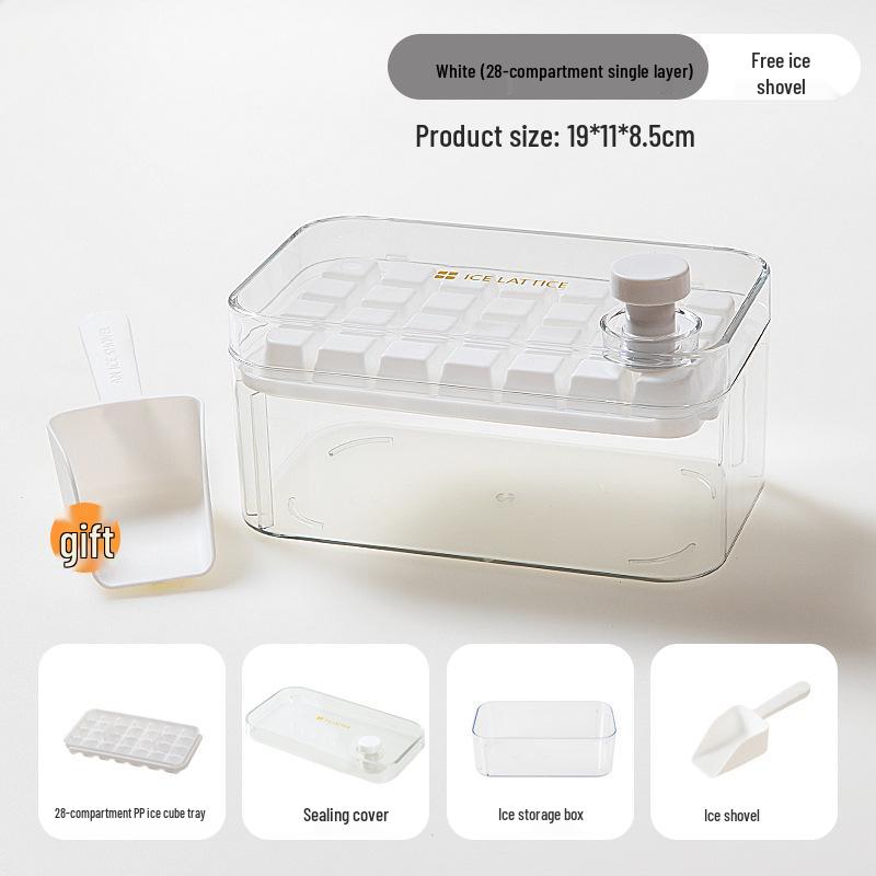 28-Grid Press-Type Ice Cube Tray: Creative Large-Capacity, One-Press Release for Easy Ice Making and Storage