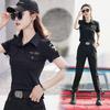 Completo Mimetico da Donna: Abbigliamento da Lavoro Estivo a Maniche Corte Rassodante e Pantaloni Lunghi Outfit da Ballo da Marinaio