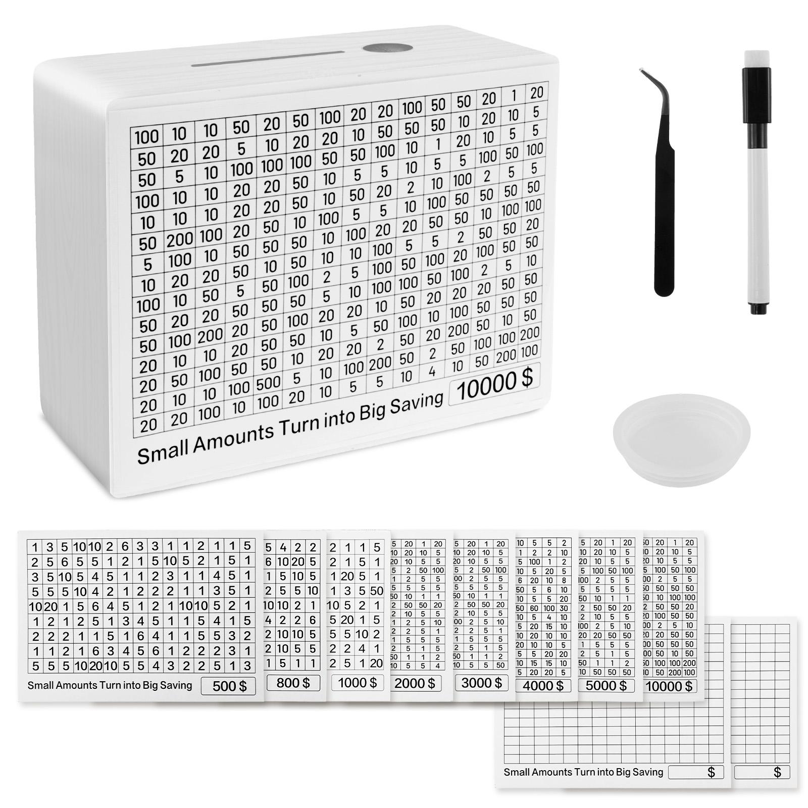 

1Pc Dollar Money Box Wooden Piggy Bank Money Vault Savings Box Easy Assembly Cash Storage Case Large Capacity Cash Savings Boxes