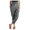 Hohe Taille Lässige Haremshose für Damen Übergröße Lockere Hose Einfarbige Asymmetrische Einseitige Tasche Mode