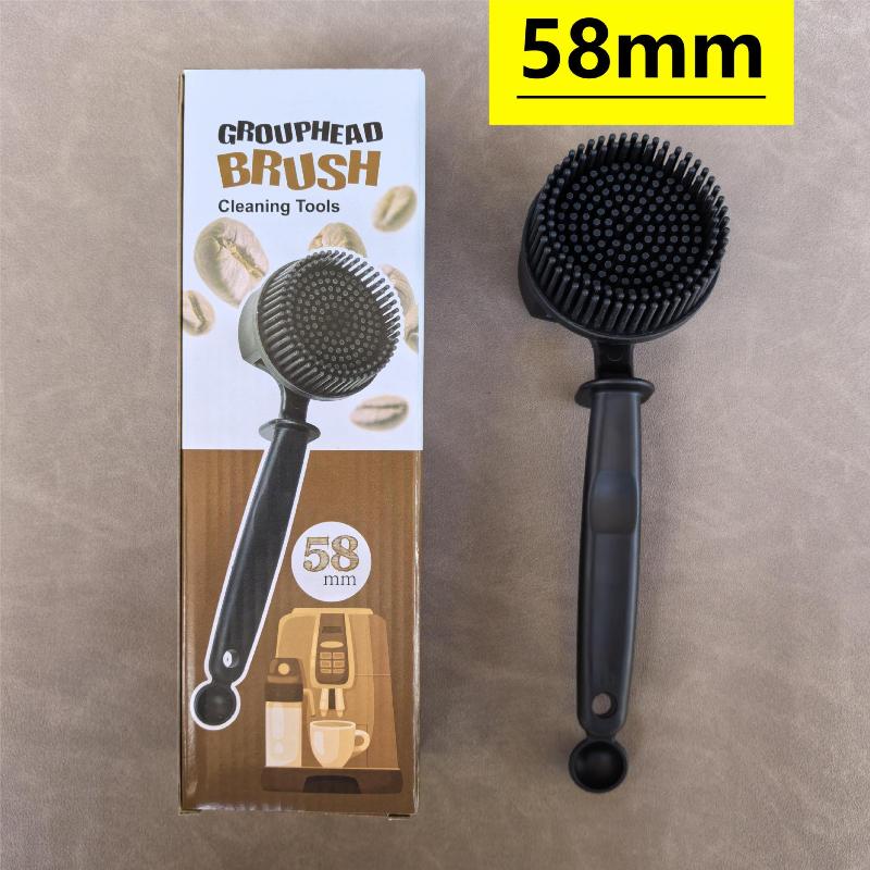 Long Handle Coffee Machine Cleaning Brush Silicone Arc Brew Head Brush Durable Kitchen Cleaning Tool